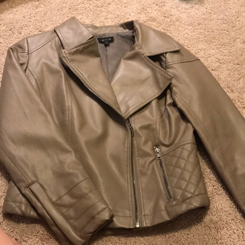 Light tan leather jacket